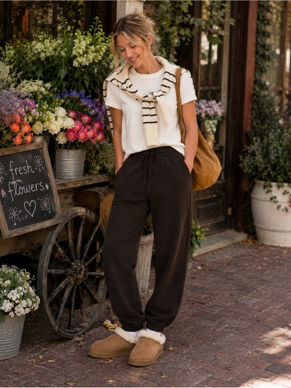 DONNI. The Eco Terry Sweatpants-Espresso Brown-NWT-L-Made in USA